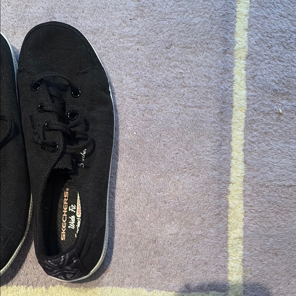Skechers Black and Orange Sneakers with Air-Cooled Insole - Picture 6 of 9
